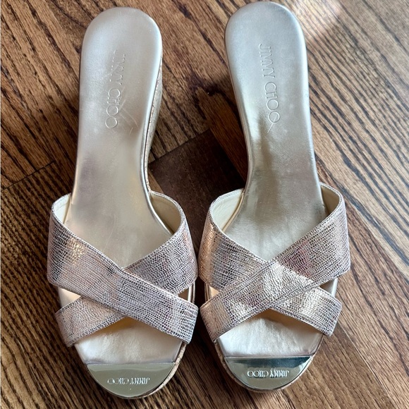 Jimmy Choo Shoes - Jimmy Choo Metallic Crisscross Sandals